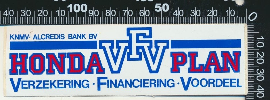 Sticker: Honda - KNMV - Alcredis Bank, Verzamelen, Ophalen of Verzenden, Zo goed als nieuw, Bedrijf of Vereniging