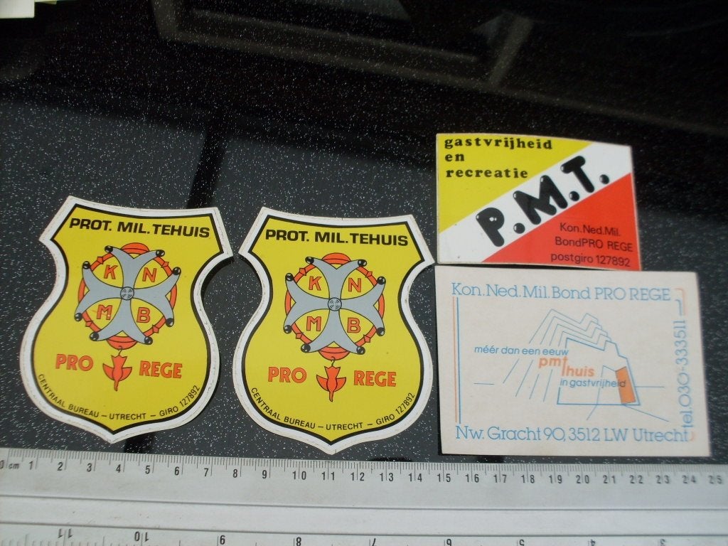 4x sticker pmt knmb pro rege logo embleem, Verzenden, Zo goed als nieuw, Bedrijf of Vereniging