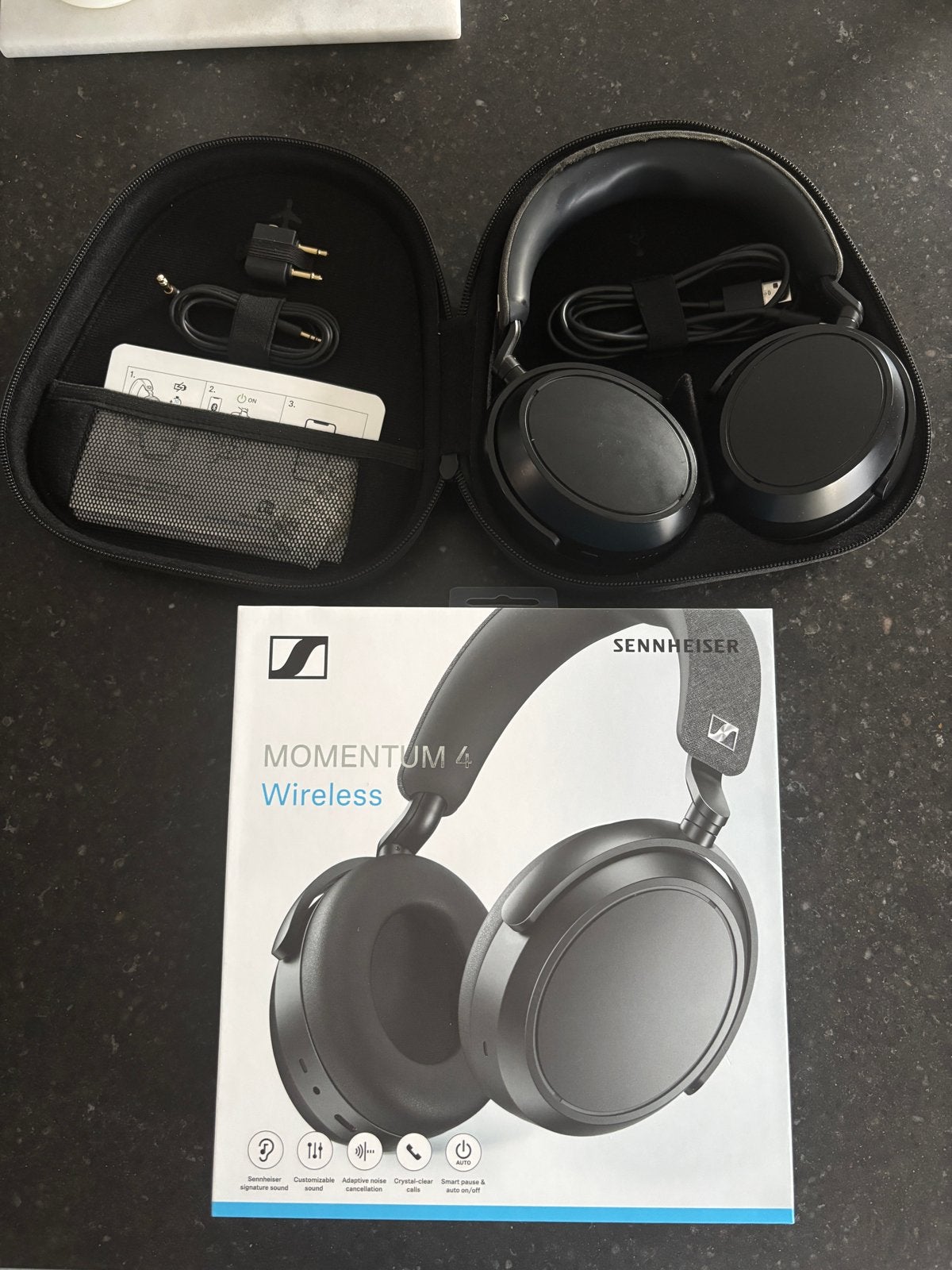 Sennheiser Momentum 4 Wireless koptelefoon Zwart, Audio, Tv en Foto, Koptelefoons, Zo goed als nieuw, Over-ear, Sennheiser, Zwart