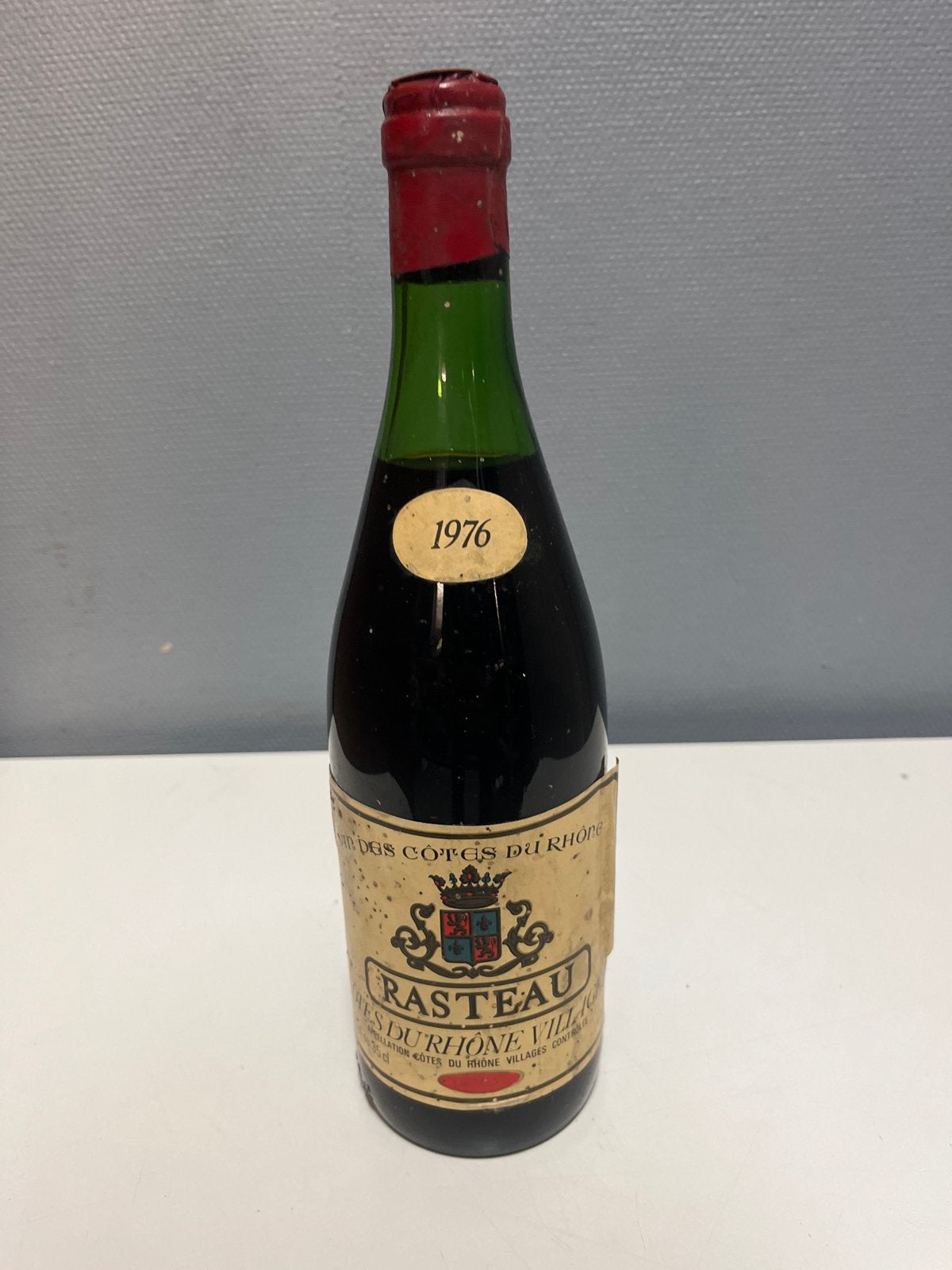 Rasteau Côtes du Rhône Villages 1976, Verzamelen, Wijnen, Ophalen of Verzenden, Gebruikt, Frankrijk, Rode wijn