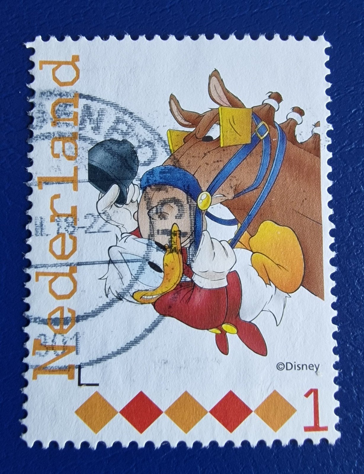 kv1287 Donald Duck persoonlijke postzegel - paard, Postzegels en Munten, Postzegels | Nederland, Ophalen of Verzenden, Na 1940
