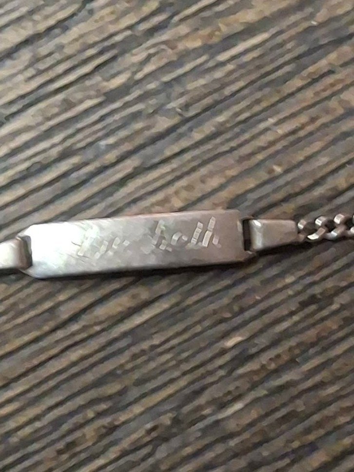 Zilveren baby armbandje met naam liesbeth, Ophalen of Verzenden, Gebruikt, Zilver, Zilver