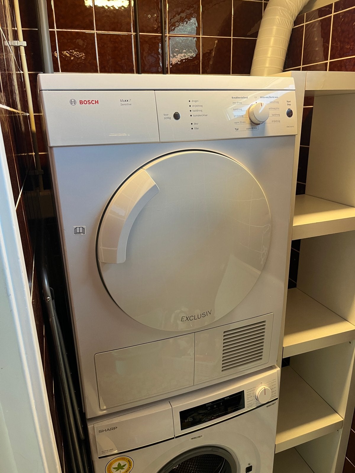 Bosch Maxx 7 Sensitive Exclusiv Wasdroger, Ophalen, 6 tot 8 kg, Gebruikt, Luchtafvoer