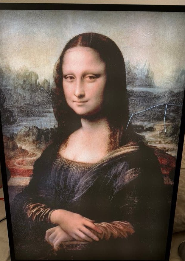 Virgil abloh x ikea markerad monalisa backlit artwork, Huis en Inrichting, Ophalen, Gebruikt, Minder dan 50 cm, Schilderij