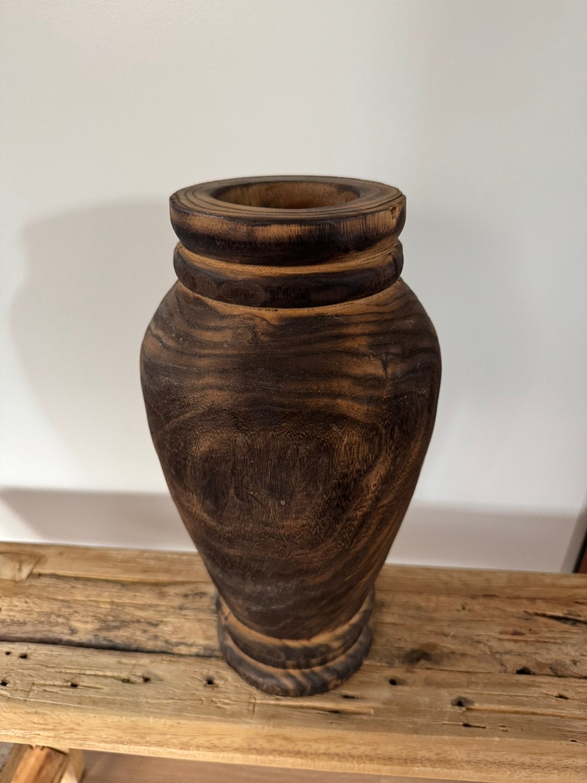 Houten vaas, Overige materialen, Overige kleuren, Ophalen of Verzenden, Zo goed als nieuw
