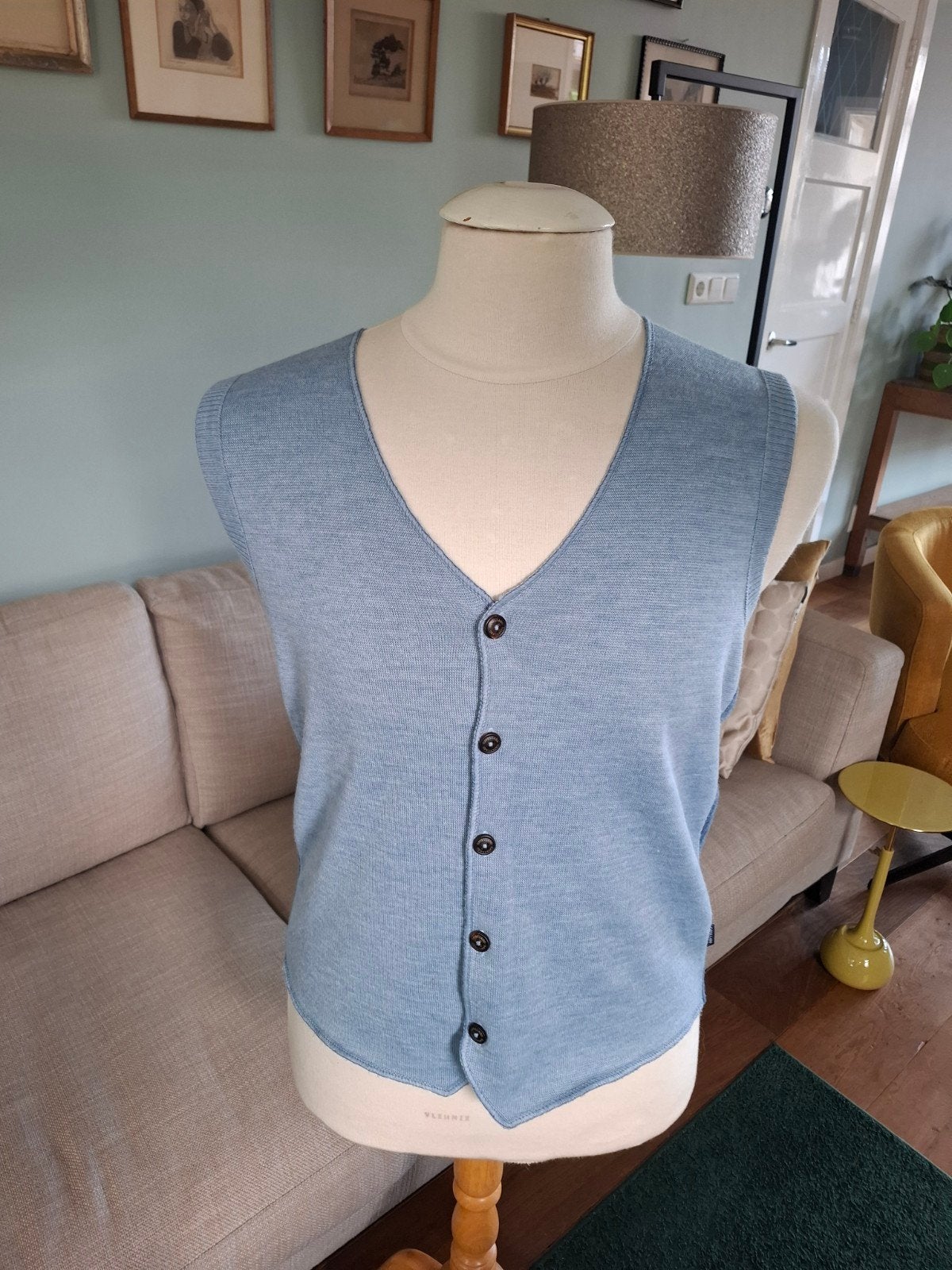 wollen Cavallaro gilet maat S nieuwstaat, Blauw, Ophalen of Verzenden, Zo goed als nieuw, Maat 46 (S) of kleiner