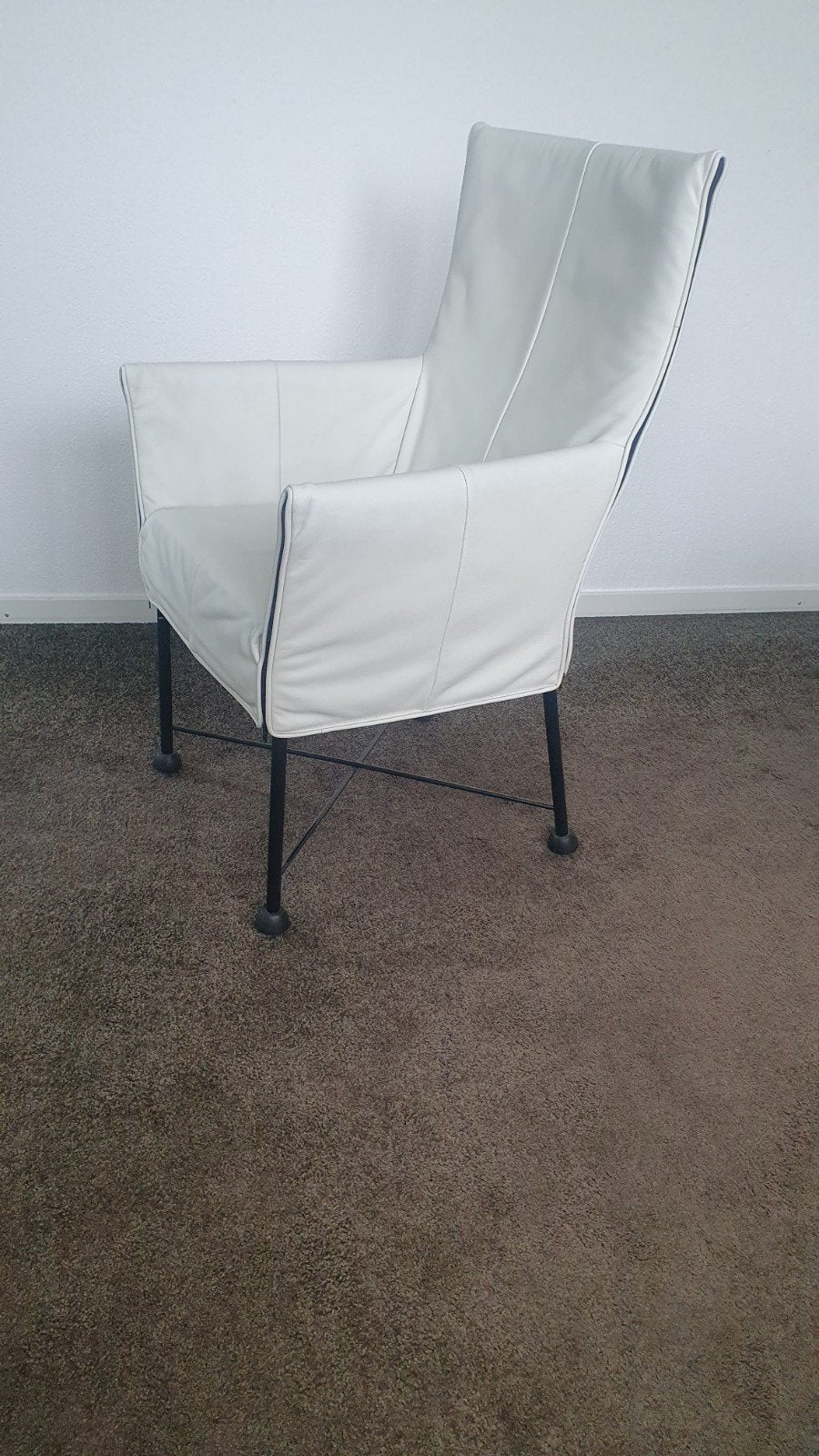 4 x Witte leren fauteuil - Montis Chaplin Design stoel, Ophalen, Modern design, Gebruikt, Wit