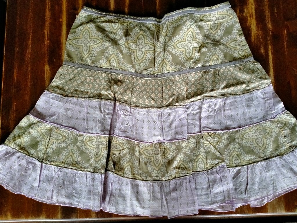Esprit rok groen/lila maat 42, Meerkleurig, Maat 42/44 (L), Ophalen of Verzenden, Zo goed als nieuw
