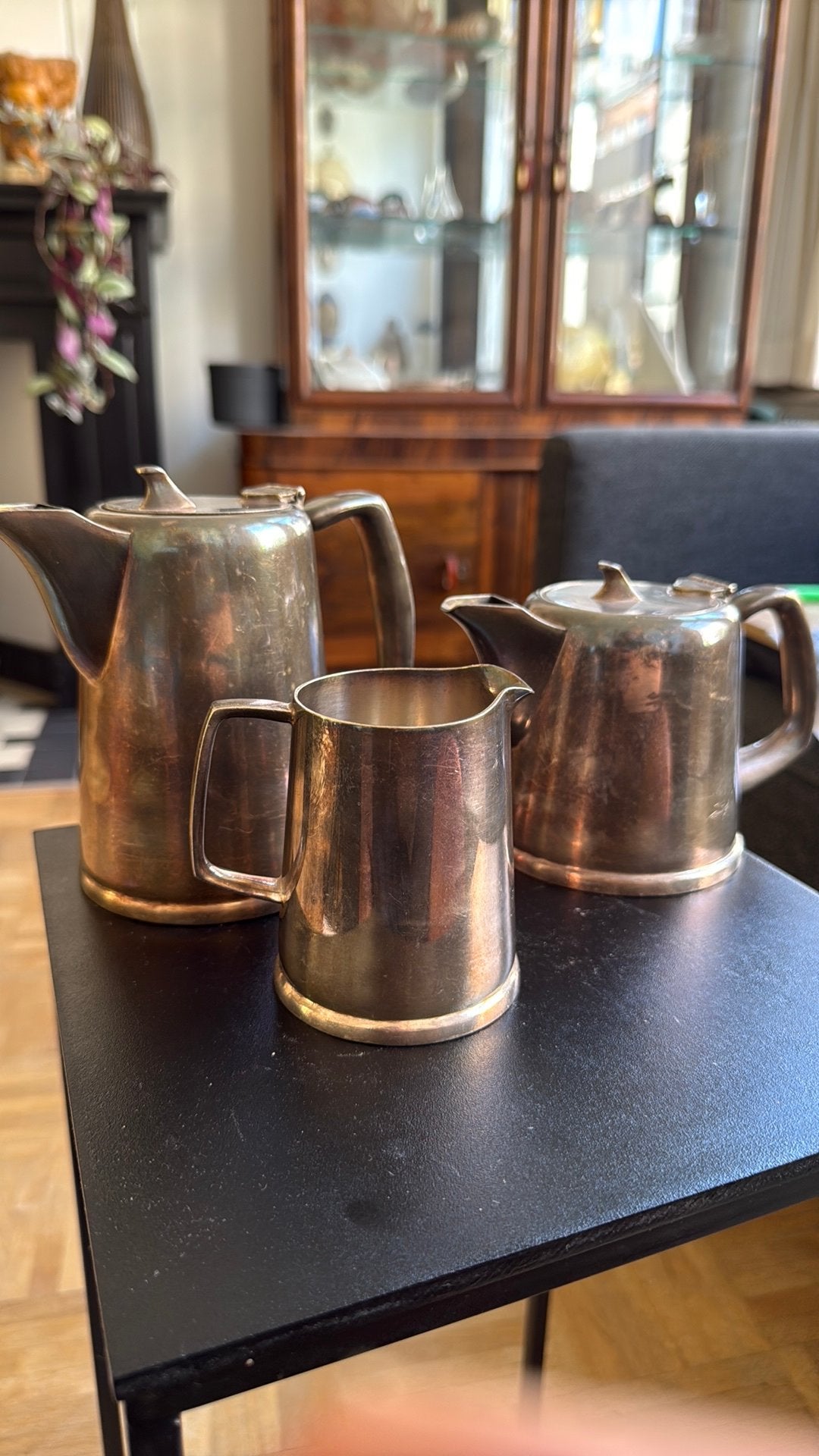 Vintage Mappin & Webb Verzilverde Koffie- en Theepot, Ophalen of Verzenden, Zilver