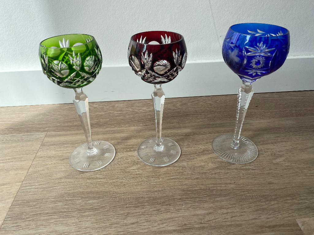 3 gekleurde design glazen merk Nachtmann, Antiek en Kunst, Ophalen of Verzenden