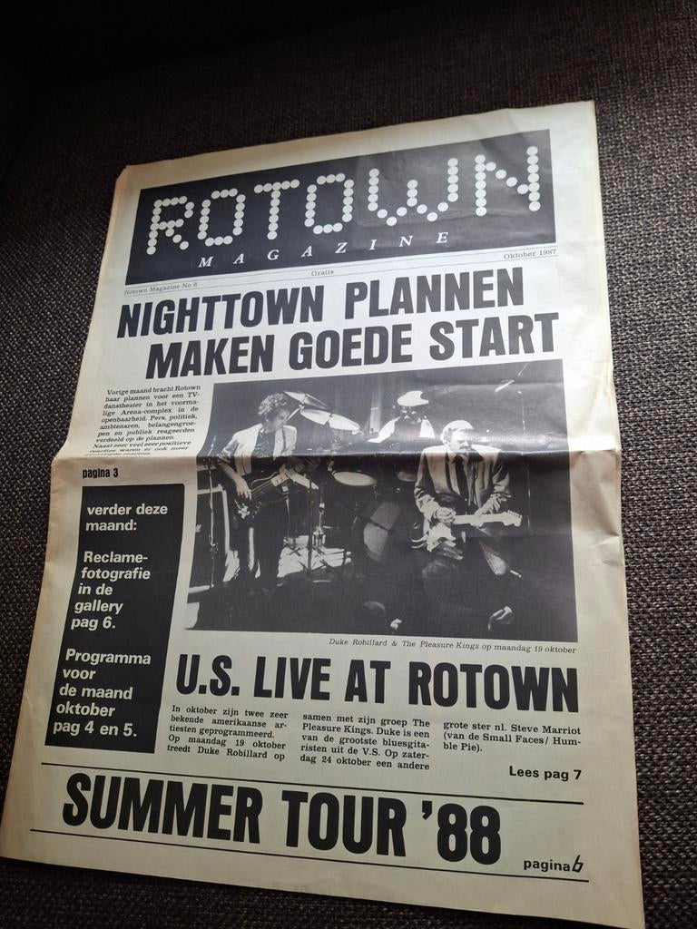 Rotown magazine Rotterdam 1987 muziek, Ophalen of Verzenden, 1980 tot heden, Tijdschrift