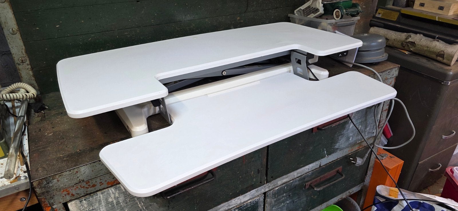 UPdesk Cross Elektrische Zit-Sta Verhoger, Zit-sta bureau, Gebruikt, Verzenden, Metaal