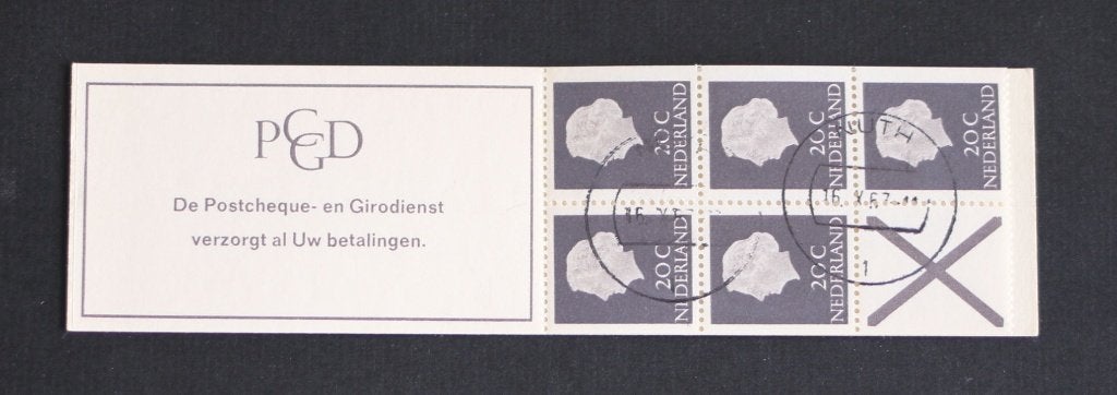 NVPH PB 6c B TB Postzegelboekje gestempeld met TelBlok, Postzegels en Munten, Postzegels | Nederland, Verzenden, Na 1940, Gestempeld