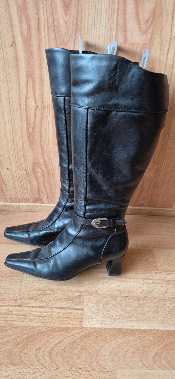 Zwarte hoge leren laarzen, Bellissima, mt 37, Kleding | Dames, Hoge laarzen, Zwart, Ophalen of Verzenden, Zo goed als nieuw