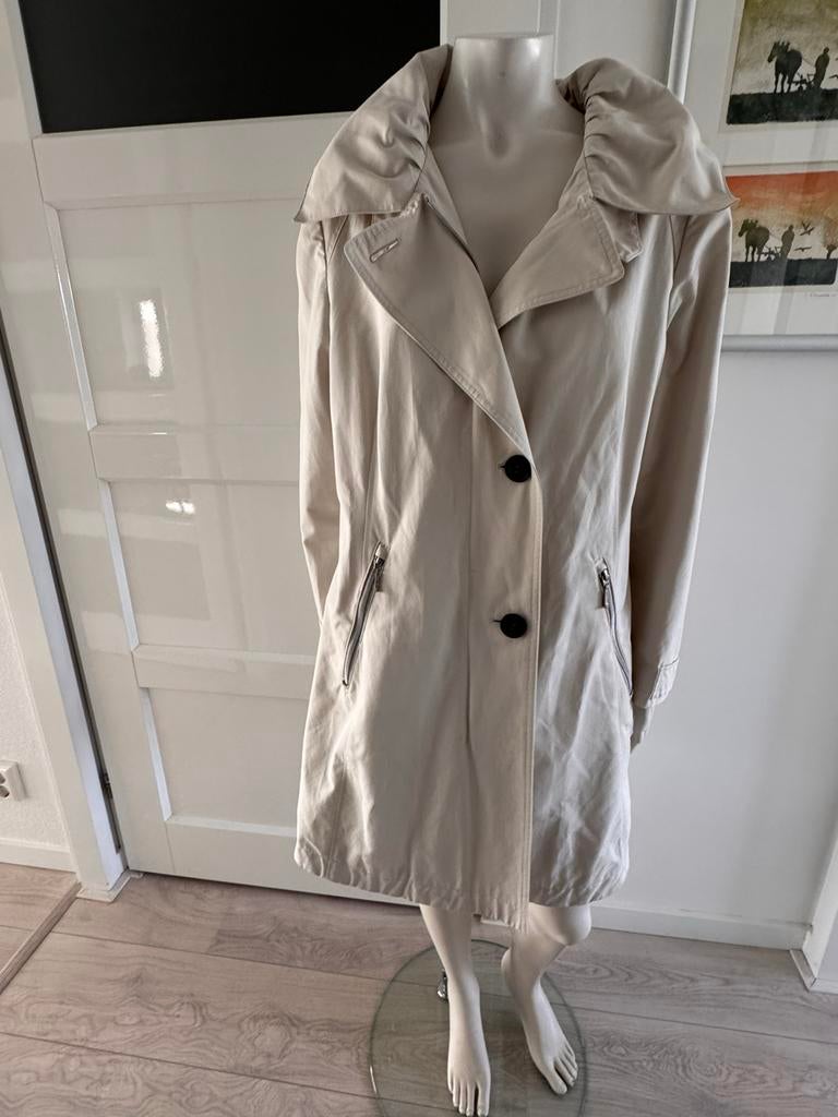 Gil Bret Trenchcoat Crème/Wit Maat 44 (valt smal), Ophalen of Verzenden, Zo goed als nieuw, Maat 42/44 (L), Wit
