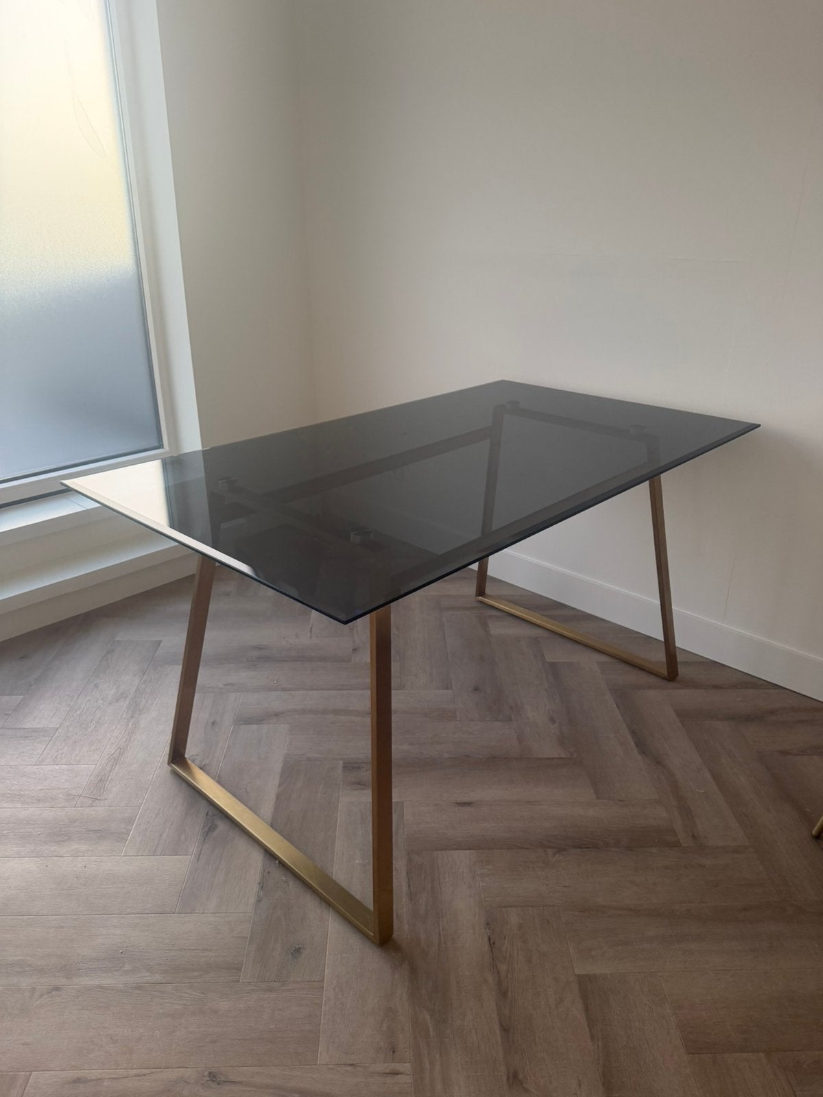 Eettafel 4 persoons glas van Made, Huis en Inrichting, Rechthoekig, 50 tot 100 cm, Ophalen of Verzenden, Glas