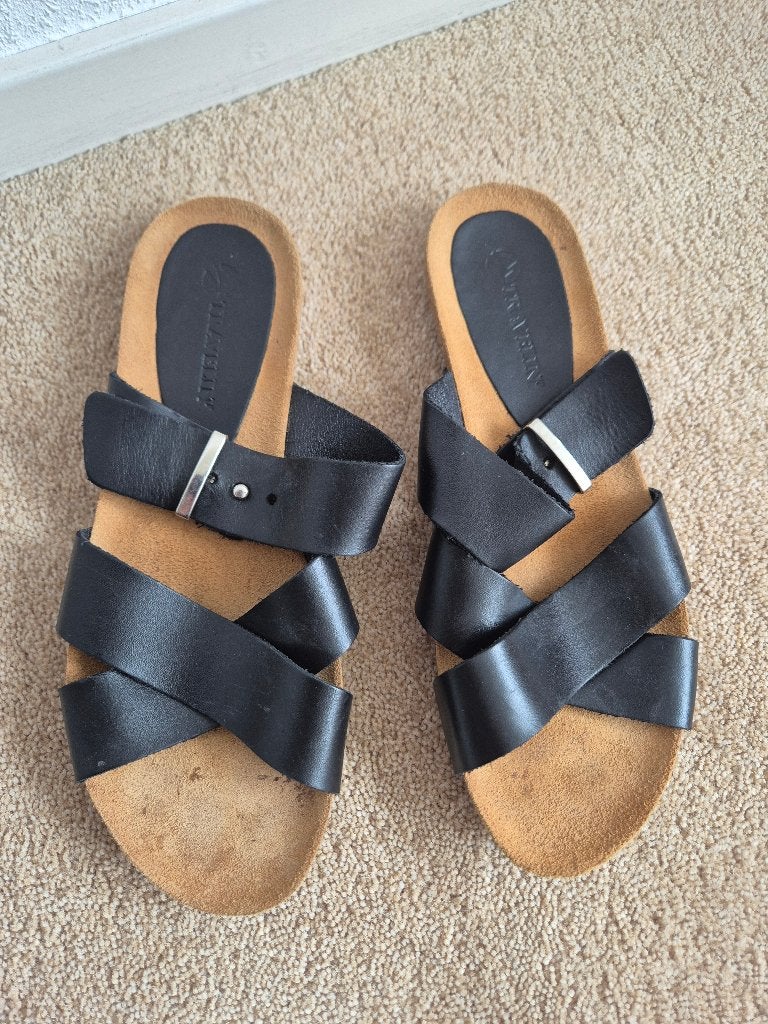 leren dames slippers maat 39, Kleding | Dames, Slippers, Travelin, Zwart, Ophalen of Verzenden