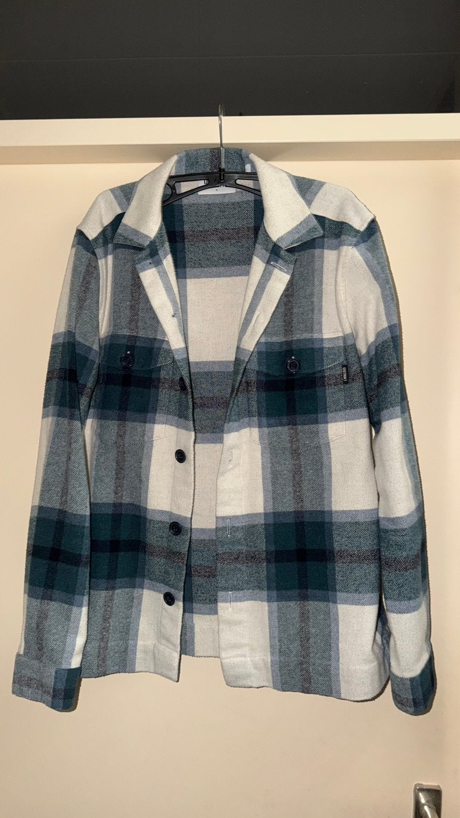 Heren geruit overhemd van Distrikt, Kleding | Heren, Ophalen of Verzenden, Zo goed als nieuw, Blauw, Halswijdte 39/40 (M)