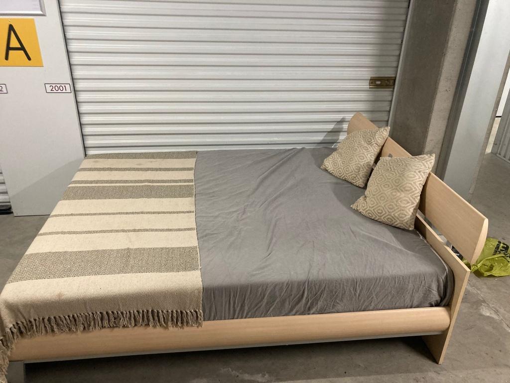 Bed 160cm x200cm incl Auping bodem &Wave Mline matras, Huis en Inrichting, Slaapkamer | Bedden, Ophalen, Beige, Tweepersoons, 200 cm