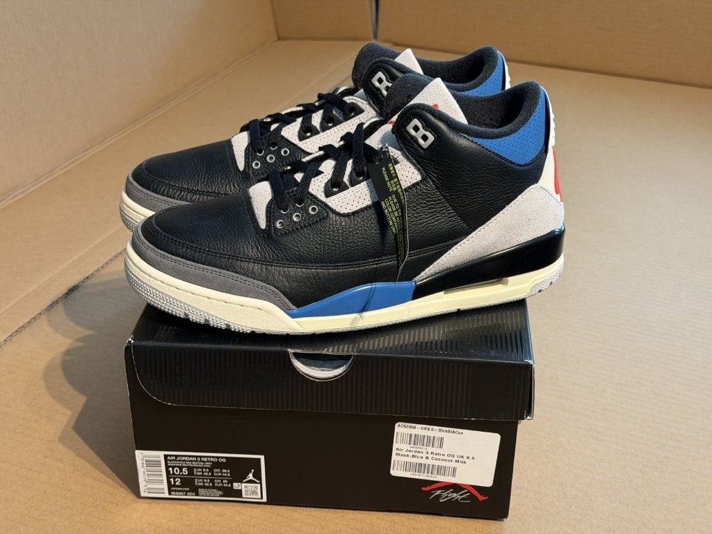 Nike Air Jordan 3 Retro Rare Air - maat EU 44.5, Zwart, Nieuw, Ophalen of Verzenden, Sneakers of Gympen