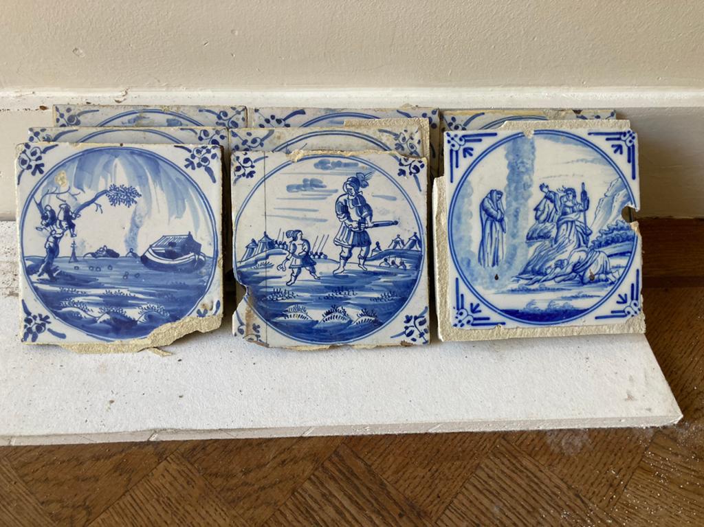 Antieke Delfts blauwe wandtegels, Antiek en Kunst, Antiek | Wandborden en Tegels, Ophalen of Verzenden