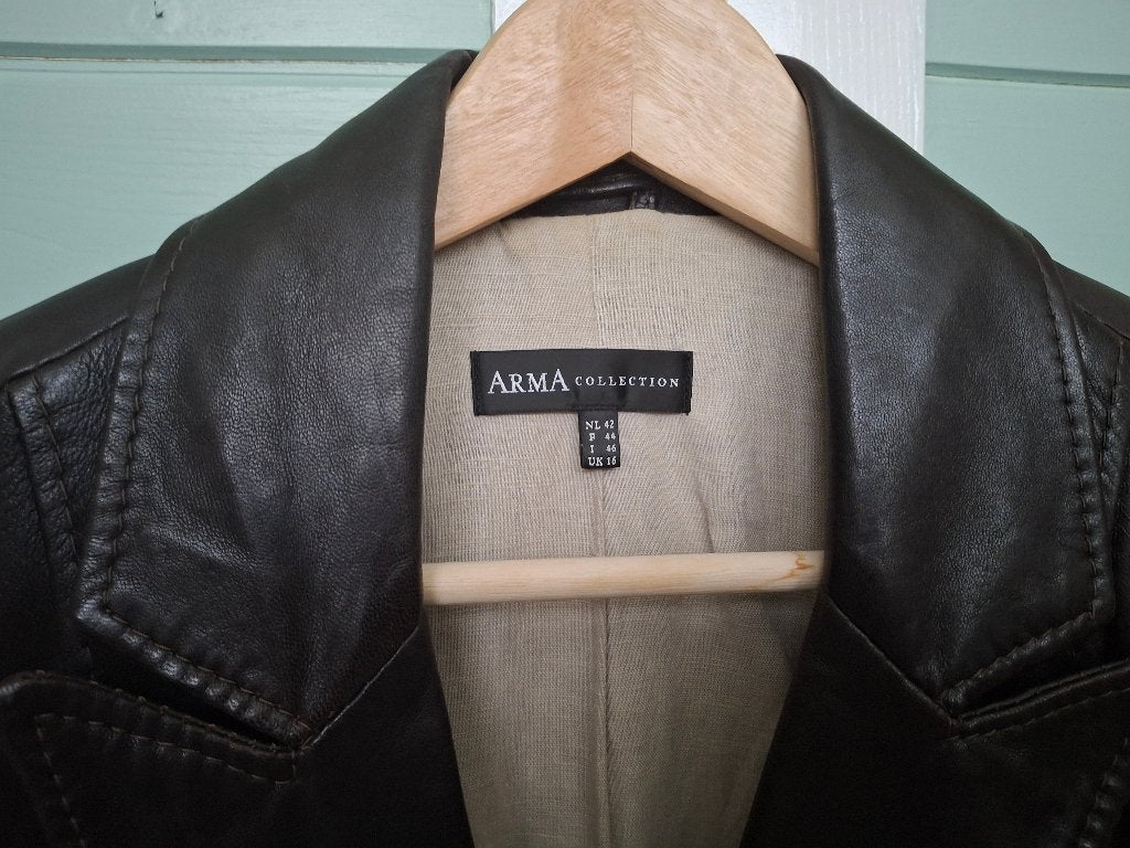leren jack, Ophalen of Verzenden, Gedragen, Maat 42/44 (L), Bruin