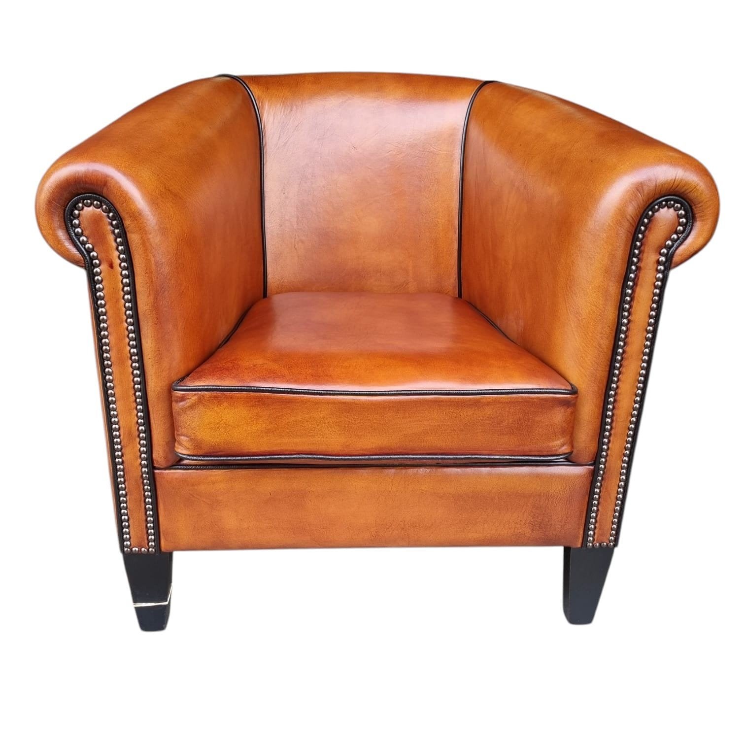 2x Chesterfield fauteuil Cognac + BEZORGING GRATIS, Onbekend, Nieuw, Ophalen of Verzenden, Onbekend