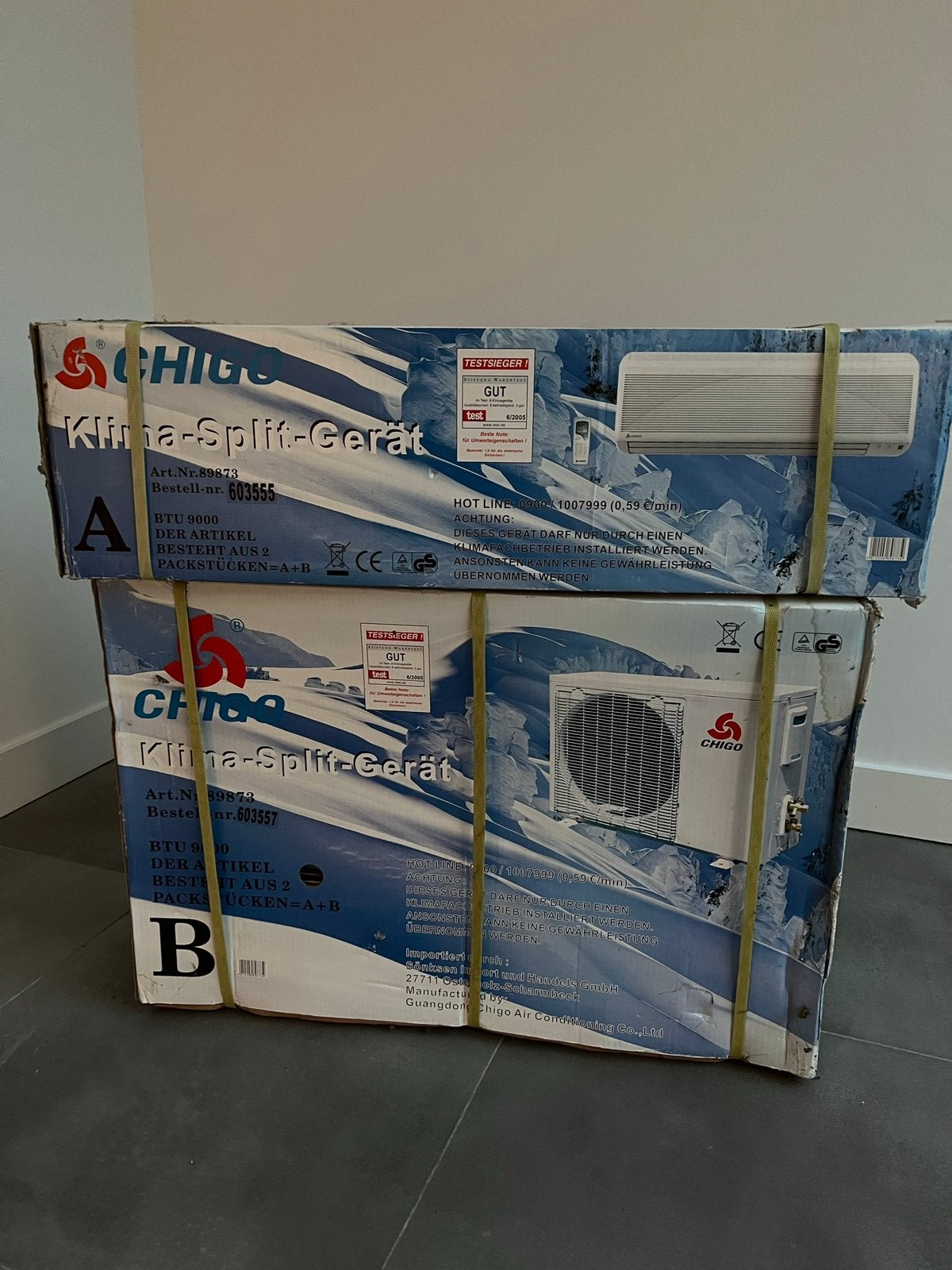 NIEUWE Chico airco split unit 9000btu, Minder dan 60 m³, Timer, 3 snelheden of meer, Ophalen of Verzenden
