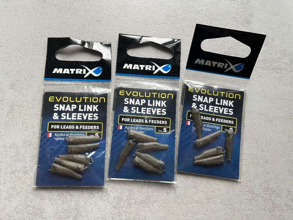 adv 68 / NIEUW set 3 pakjes Matrix  Snap Link & Sleeves, Watersport en Boten, Hengelsport | Algemeen, Ophalen of Verzenden, Nieuw