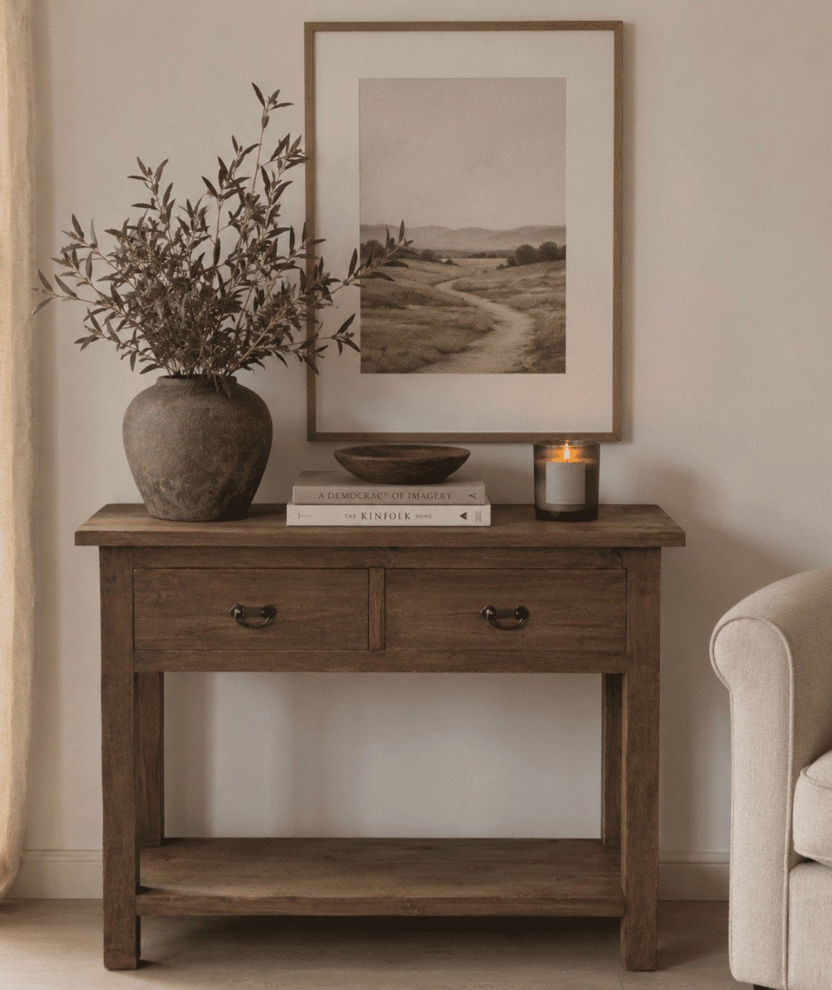 Teakhouten sidetable 80, Ophalen