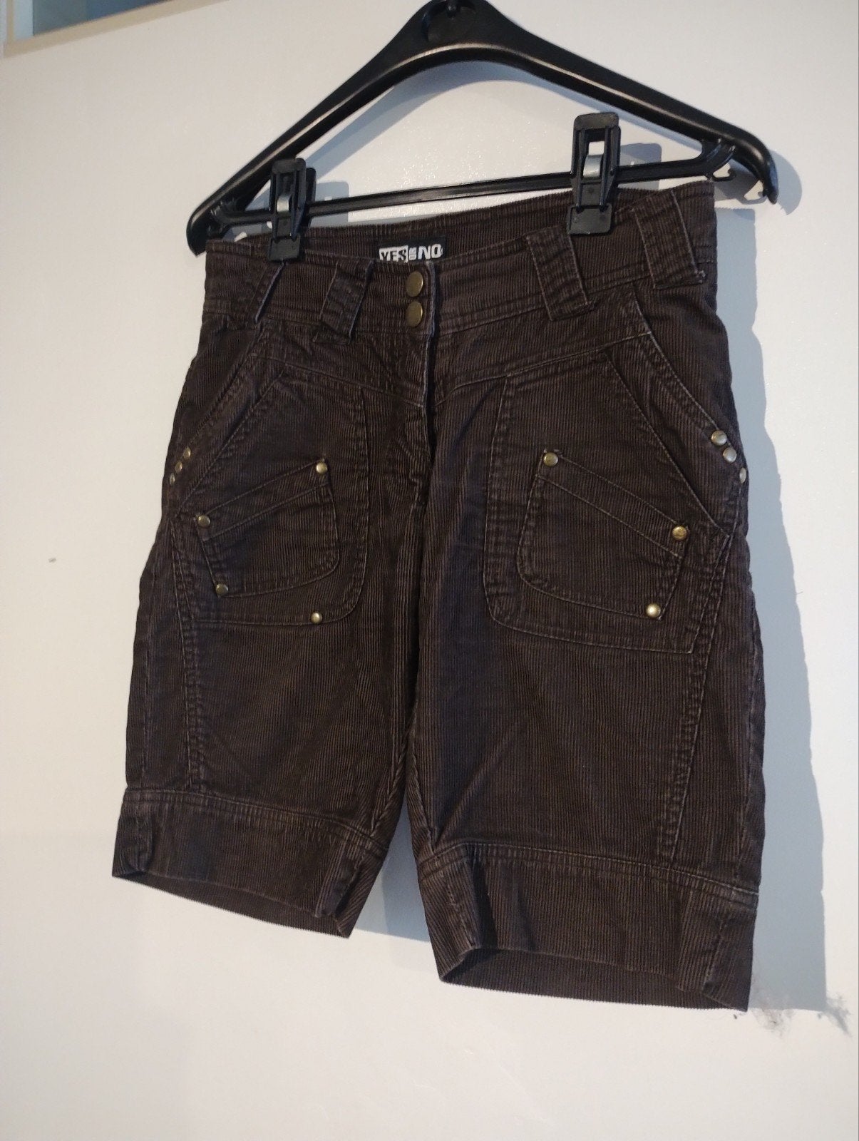 YES or NO ribfluwelen bermuda shorts XS, Kleding | Dames, Bruin, Ophalen of Verzenden, Zo goed als nieuw, YES or NO