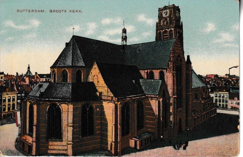 ROTTERDAM - GROOTE KERK - 1918, Ophalen of Verzenden, Voor 1920, Gelopen, Zuid-Holland