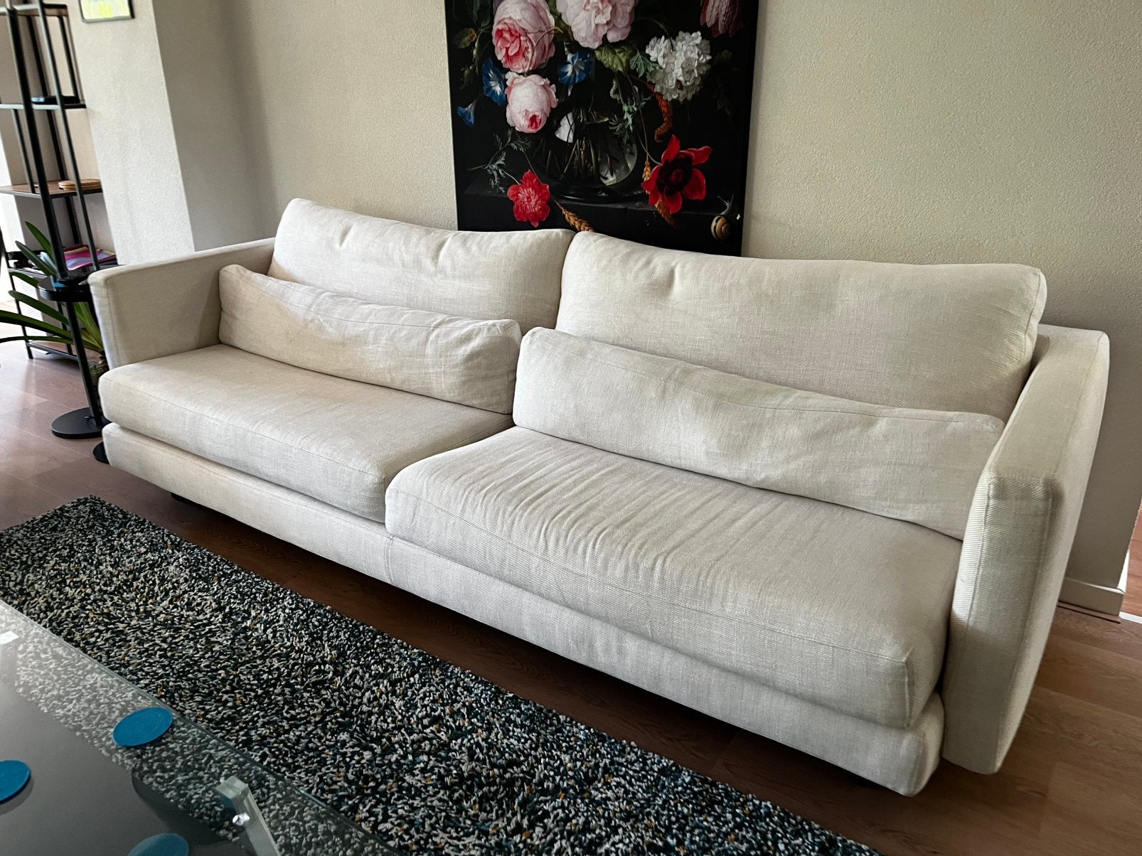 Linteloo design bank met 6 kussens 2,60 breed, Ophalen, 250 tot 300 cm, Gebruikt, 75 tot 100 cm