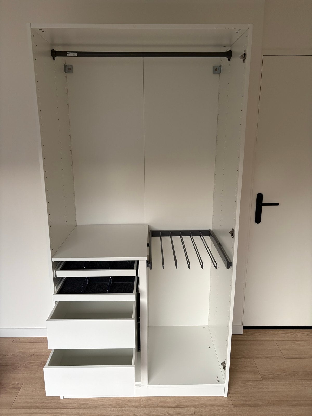 Witte Pax kast 201x100x58 cm met lades en hangruimte, Huis en Inrichting, Ophalen, Gebruikt, 200 cm of meer, 50 tot 100 cm