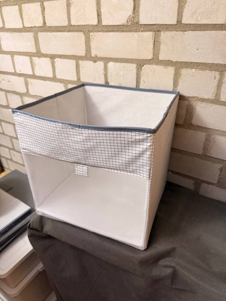 Two foldable fabric storage boxes – white, fits KALLAX cube, Doe-het-zelf en Verbouw, Kratten en Dozen, Doos, Minder dan 35 cm