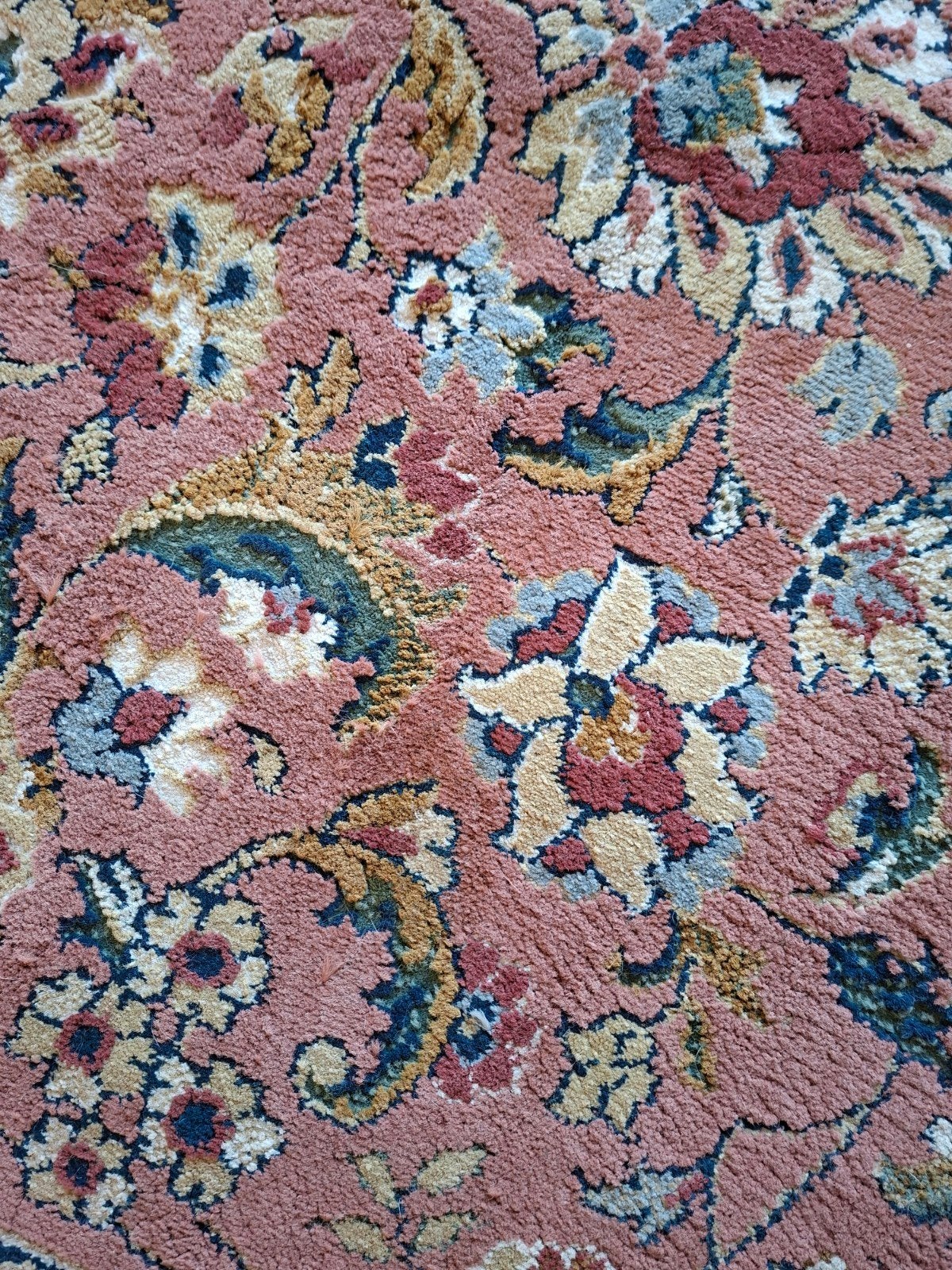 Foto 4 van Prachtig vintage vloerkleed (roze, blauw, geel, groen)