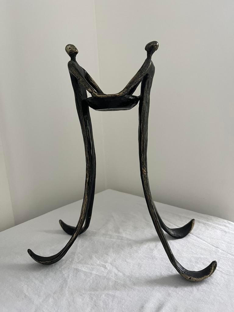 Sculptuur /beeld verbronsd ‘Partnerliefde’ - Corry Ammerlaan, Ophalen, Zo goed als nieuw, Overige materialen, Minder dan 25 cm