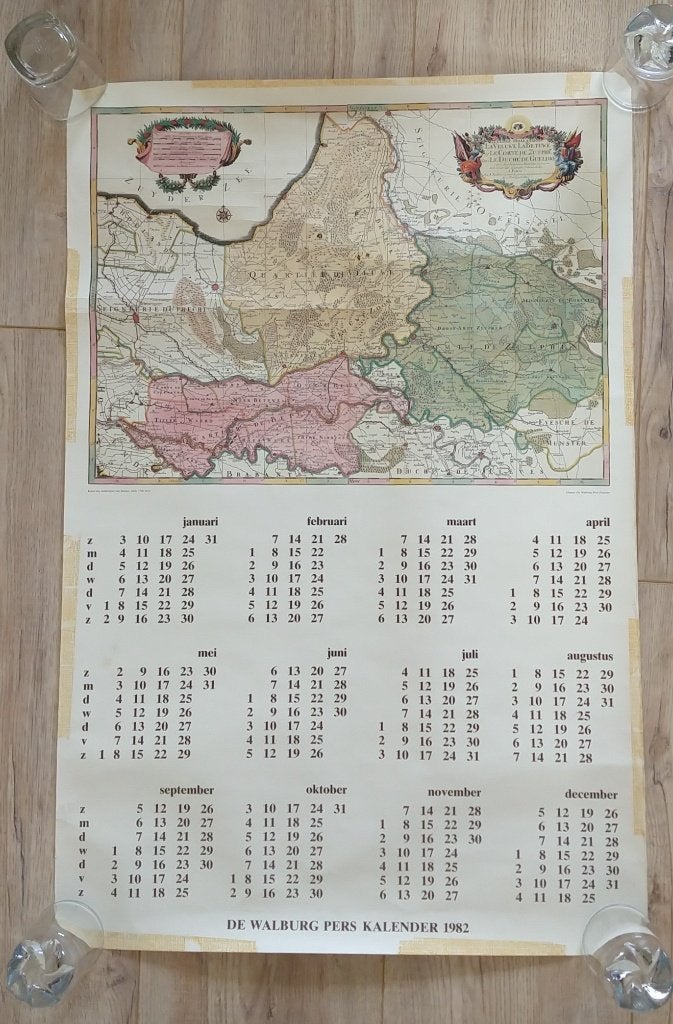 Walburg Pers kalender Gelderland eind 17e eeuw, volgnr 280, Diversen, Ophalen of Verzenden, Jaarkalender, Zo goed als nieuw