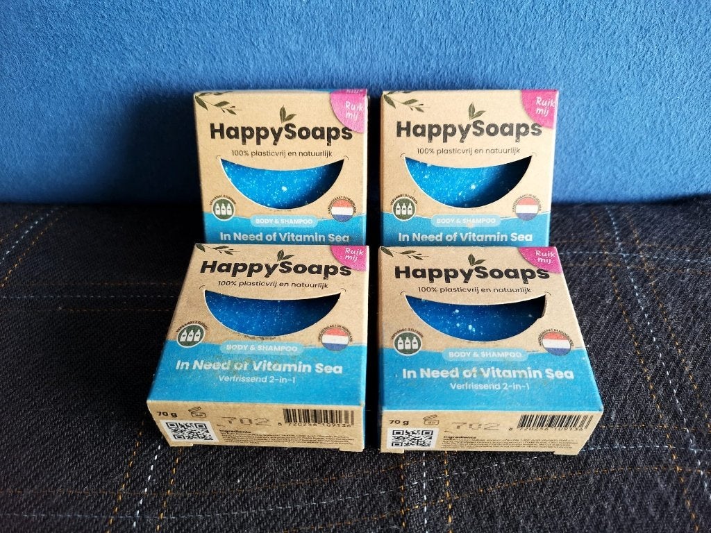 Nieuw_HappySoaps Vitamin Sea shampoo/douche bar, 4 stuks, Ophalen of Verzenden, Nieuw, Overige typen