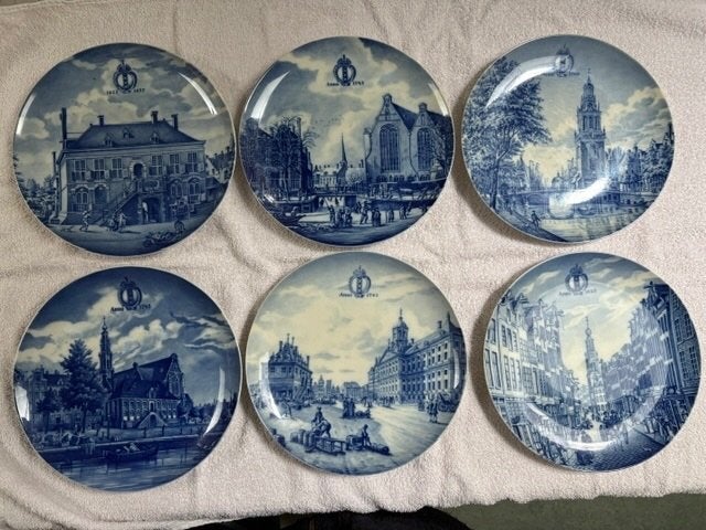 6 wandborden Amsterdam, Focke & Meltzer, Antiek en Kunst, Ophalen