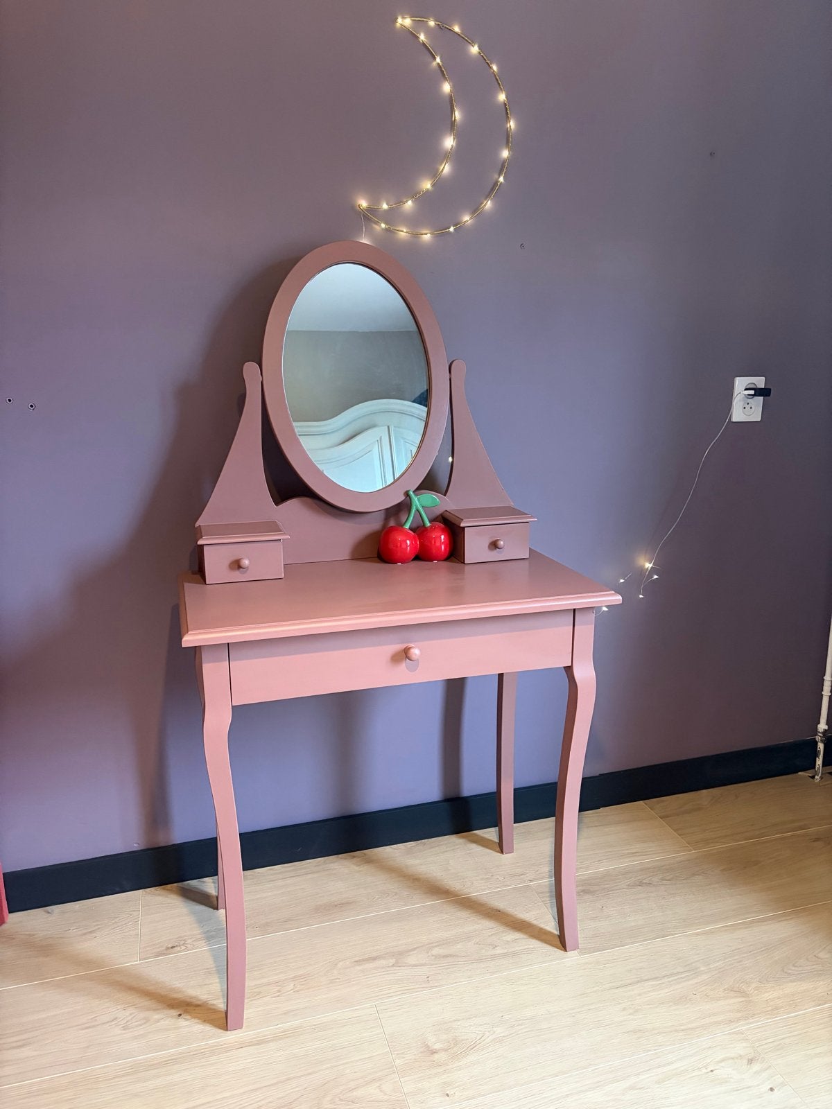 Kaptafel meisjes - Donker oud roze, Huis en Inrichting, Ophalen, Gebruikt, 100 tot 150 cm, 50 tot 100 cm