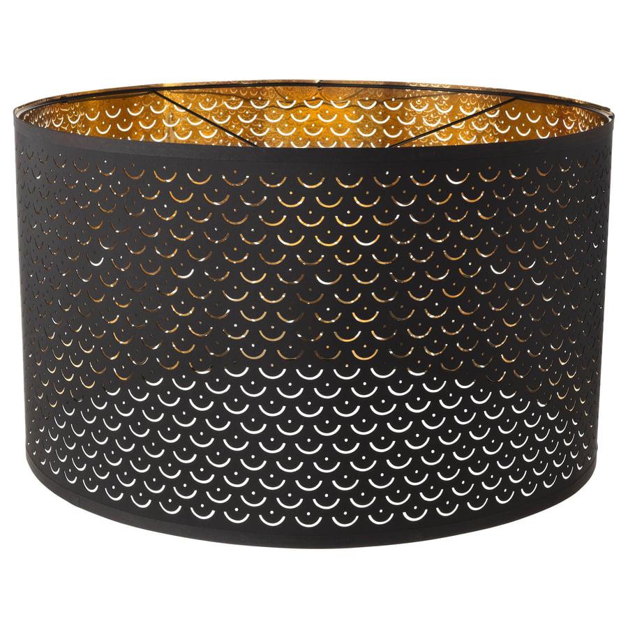 2 stuks NYMÖ Lampenkap, zwart/messingkleur, 59 cm ikea, Huis en Inrichting, Lampen | Lampenkappen, Ophalen, Zwart, Rond, Zo goed als nieuw