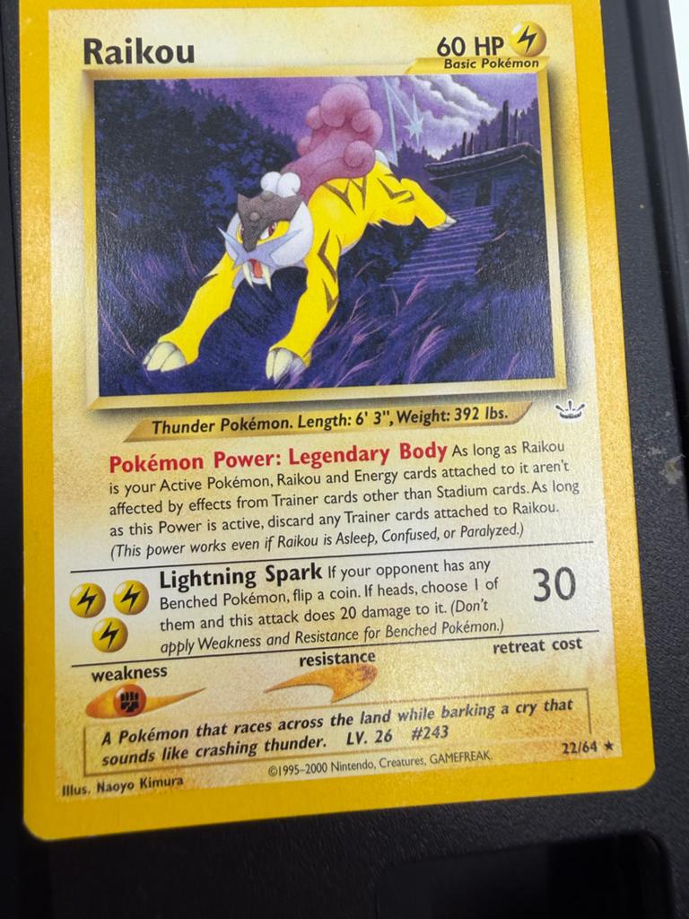 Pokémon Kaart Raikou 22/64 Neo Revelation Holo, Ophalen of Verzenden, Gebruikt, Losse kaart, Foil