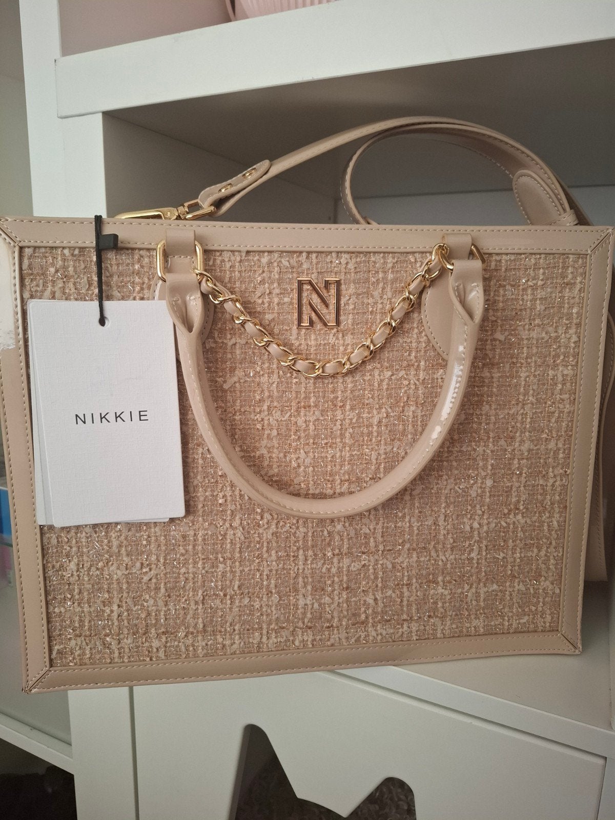 Z.G.A.N. Nikkie schoudertas, Sieraden, Tassen en Uiterlijk, Tassen | Damestassen, Ophalen of Verzenden, Zo goed als nieuw, Zwart