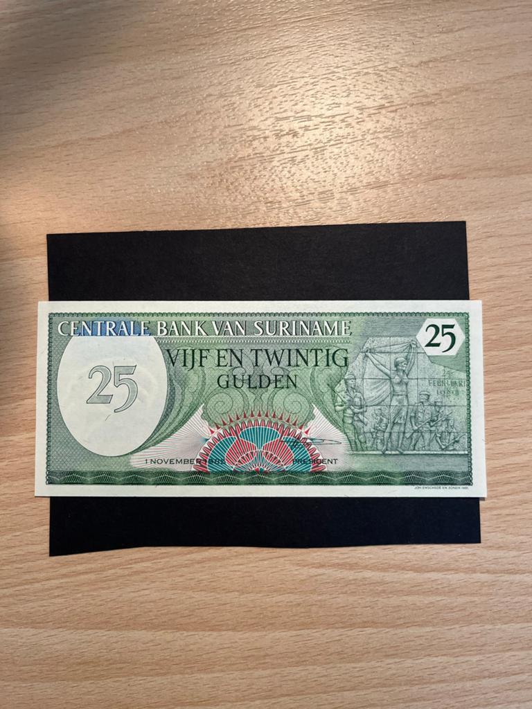 Surinaams bankbiljet 25 Gulden 1985, Ophalen of Verzenden, 25 gulden, Los biljet