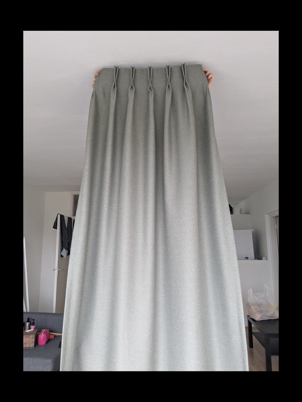 4 semi-verduisterende gordijnen met haken 65x235 cm, Ophalen, Gebruikt, Gordijn, Met haken