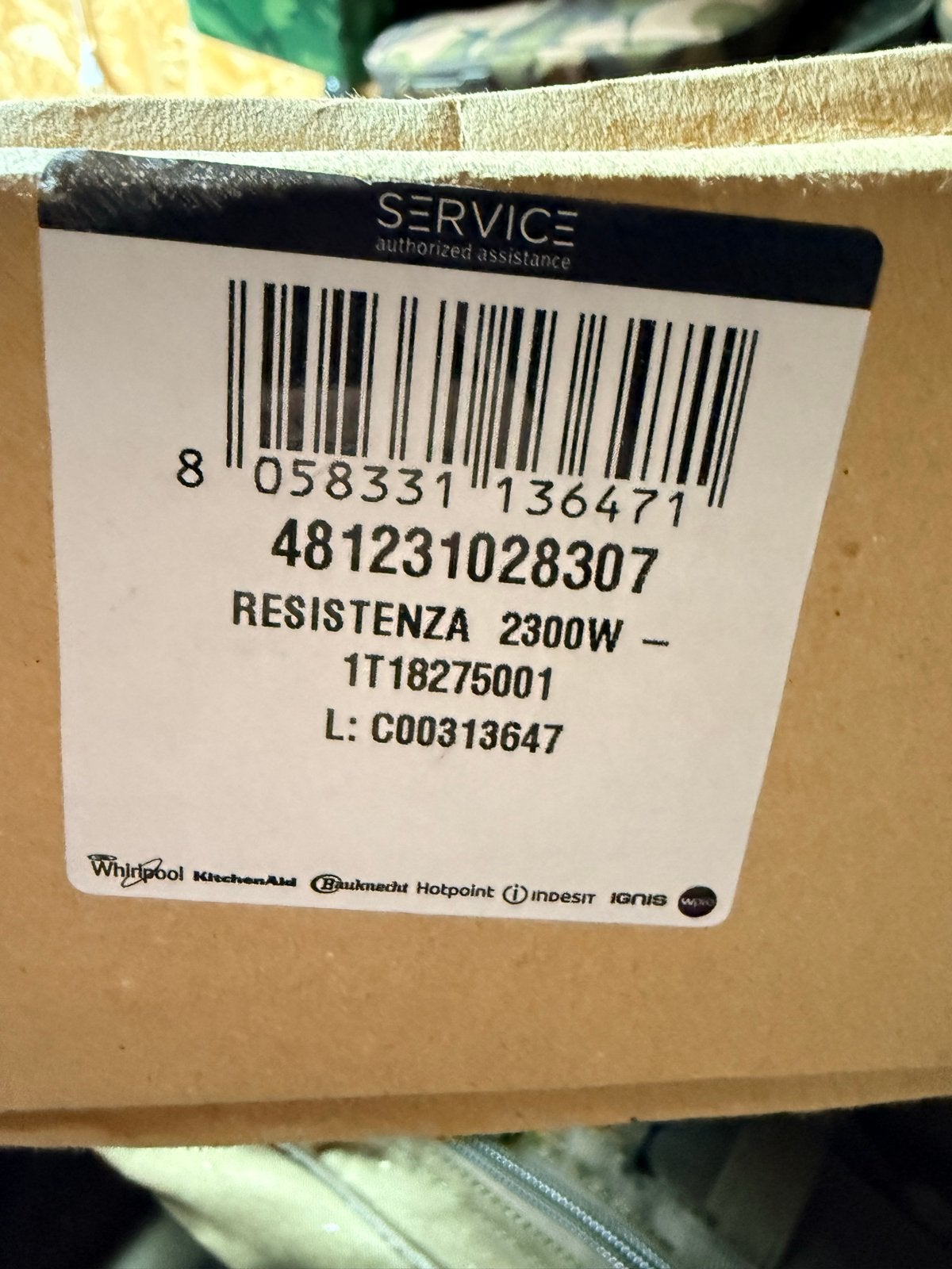 Whirlpool/Bauknecht Verwarmingselement 2300W (481231028307), Ophalen of Verzenden, Nieuw