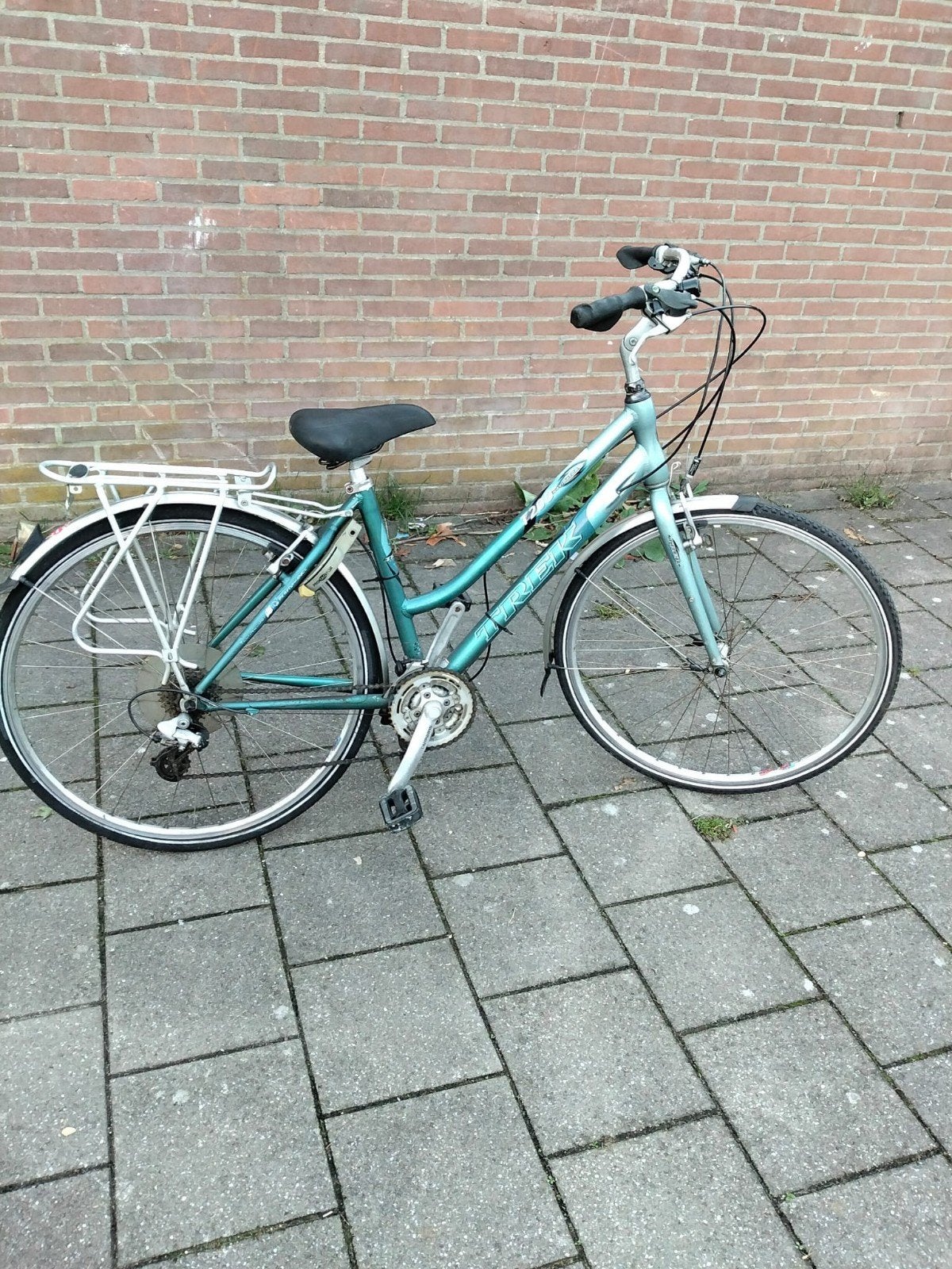 Trek damesfiets met versnellingen en bagagedrager, Gebruikt, Velgrem, (Extra) lage instap, 50 tot 53 cm
