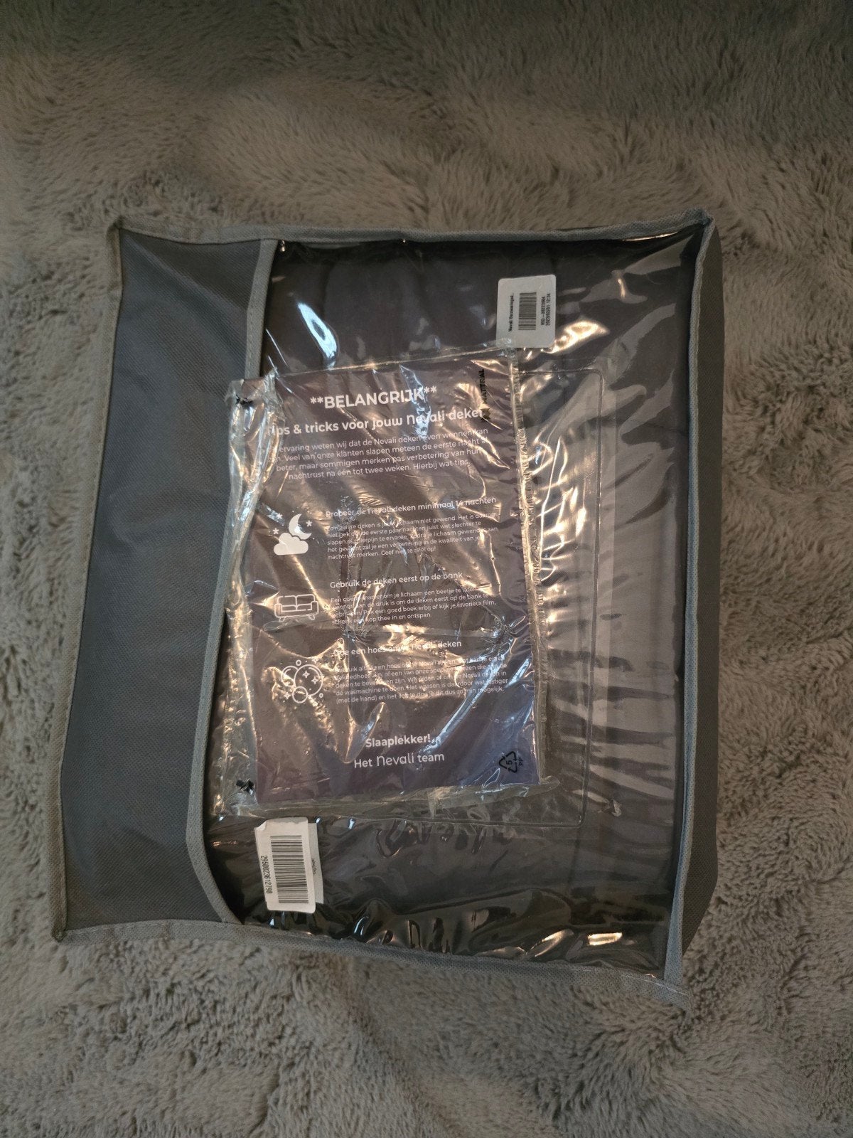 Nevali Verzwaringsdeken 9 kg - 100% Katoen - Grijs, Huis en Inrichting, Slaapkamer | Beddengoed, Ophalen, Eenpersoons, Nieuw, Deken of Dekbed