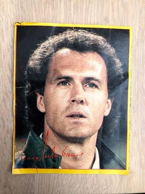 Plaatje van voetballer Franz Beckenbauer, Verzamelen, Ophalen, Gebruikt, Poster, Plaatje of Sticker